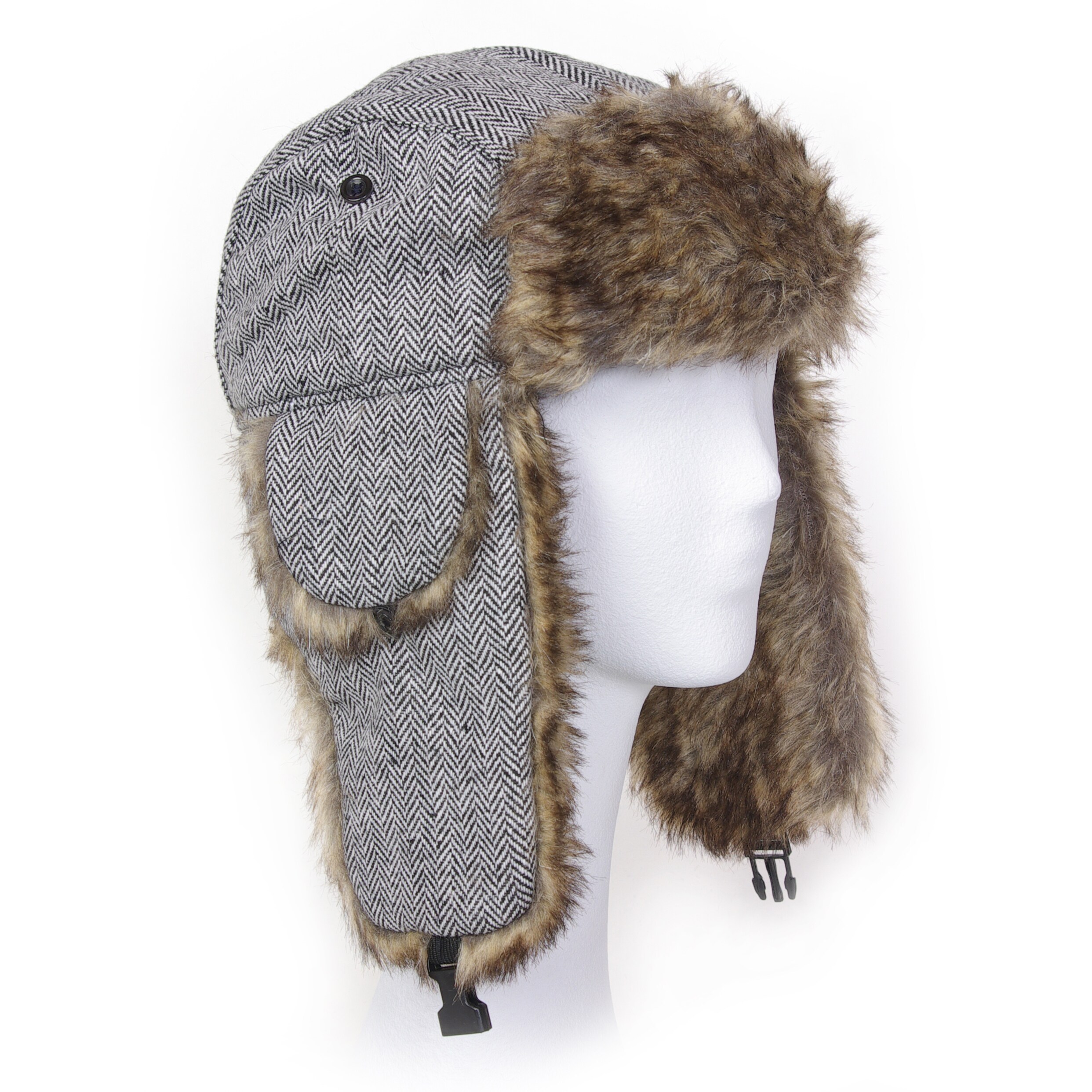 herringbone trapper hat