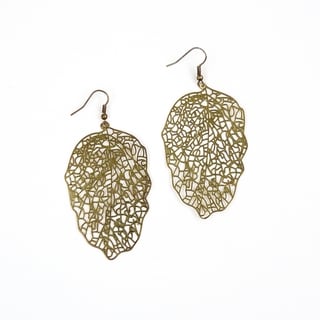 Pretty Little Style Bronze Plated Filigree Leaf Earrings Pretty Little Style Earrings