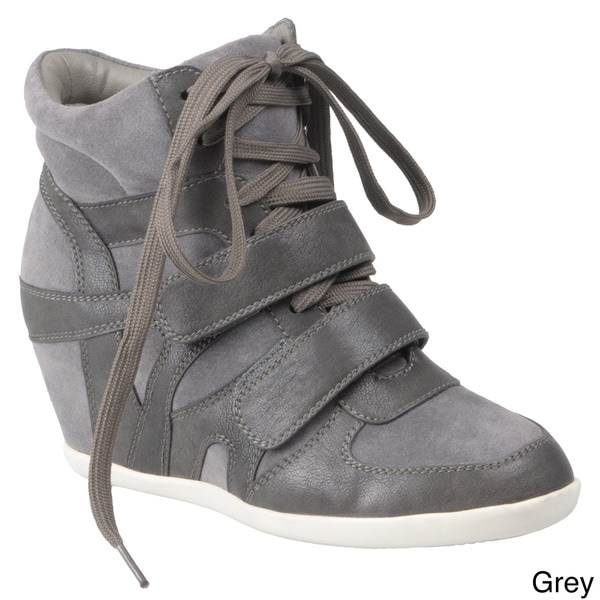 Shop Journee Collection Women's 'Alana-1' Lace-up Wedge High-top ...