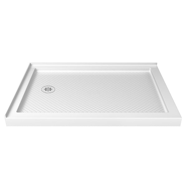 slide 2 of 23, DreamLine SlimLine 36 in. D x 48 in. W x 2 3/4 in. H Double Threshold Shower Base