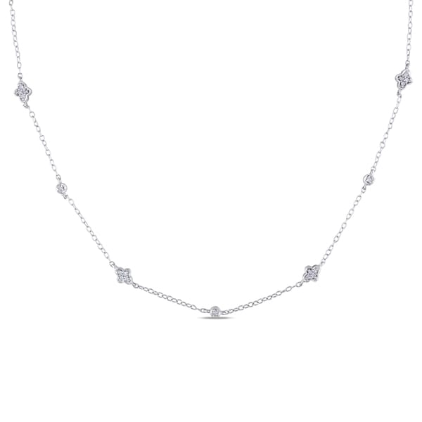 Miadora Sterling Silver 1/5ct TDW Diamond Necklace (H I, I2 I3) Miadora Diamond Necklaces