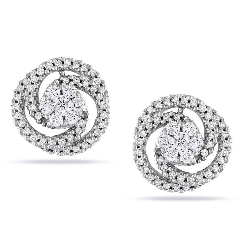Miadora Signature CollectionMiadora 14k White Gold 1/2ct TDW Diamond Swirl Earrings