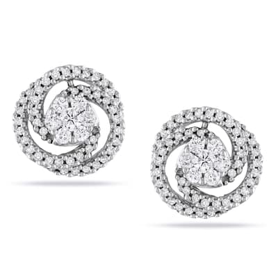 Miadora Signature CollectionMiadora 14k White Gold 1/2ct TDW Diamond Swirl Earrings