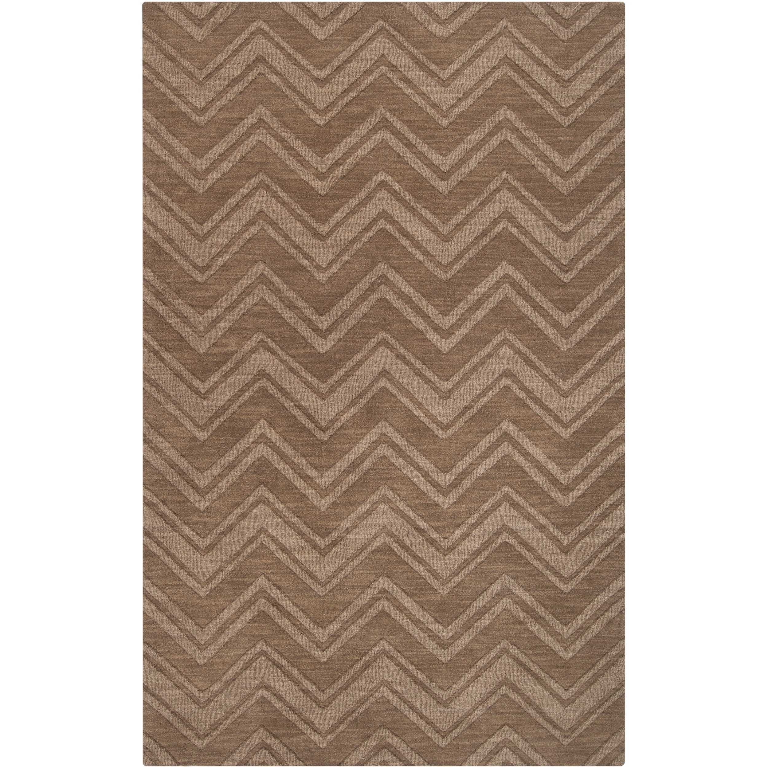 Hand crafted Solid Brown Chevron Buda Wool Rug Today $46.99   $136.99