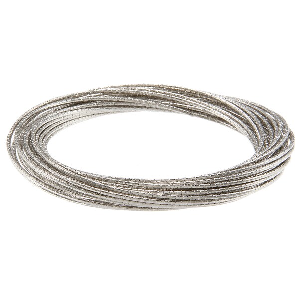La Preciosa Silvertone Diamond-cut Thin Multi-strand Bangle Bracelet. Opens flyout.