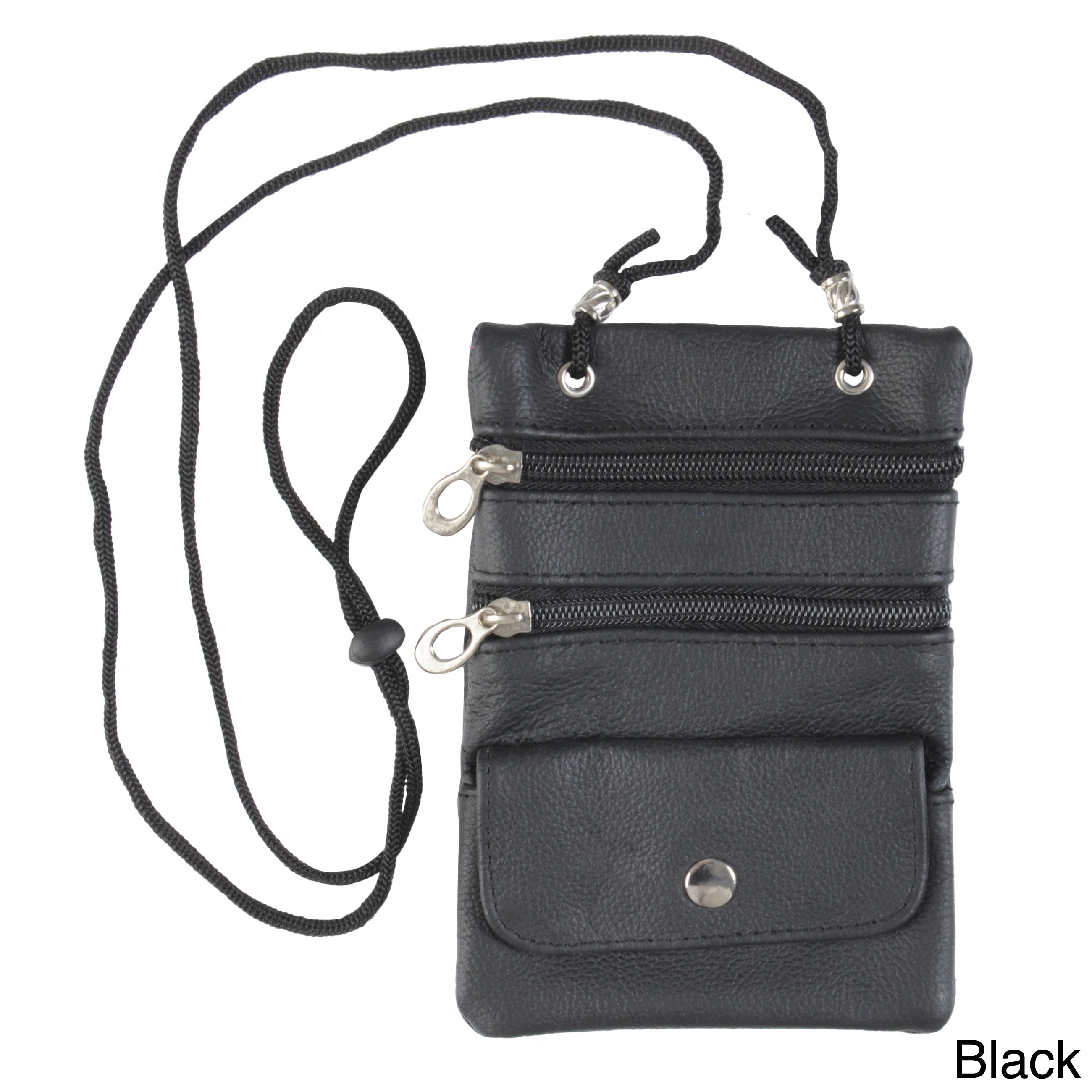 Boston Traveler Leather Multi pocket Neck Id Holder