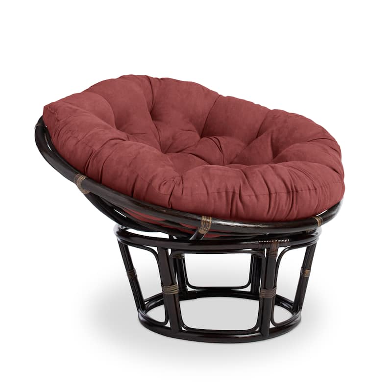 Bali 42-inch Papasan Chair with Microsuede Cushion - Red Wine