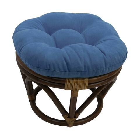 International Caravan Bali Papasan Footstool with Microsuede Cushion