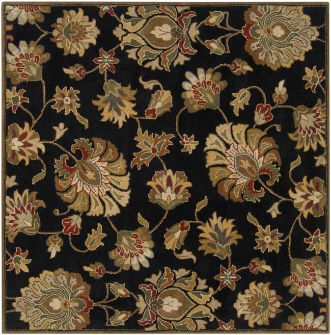 Hand tufted Caper Black Wool Rug (4 Square)