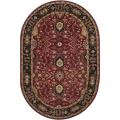Hand-tufted Hellenic Burgundy Wool Area Rug (8' x 10' Oval)