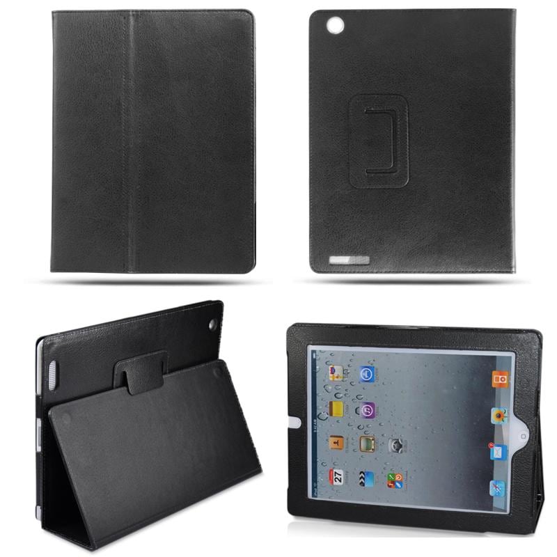 Premium Apple iPad 2 Leather Case with Adjustable Kickstand 