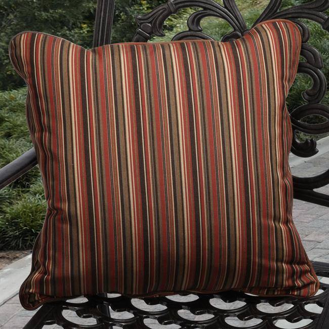 Clara Outdoor Red Stripe Pillows Made With Sunbrella (Set of 2)