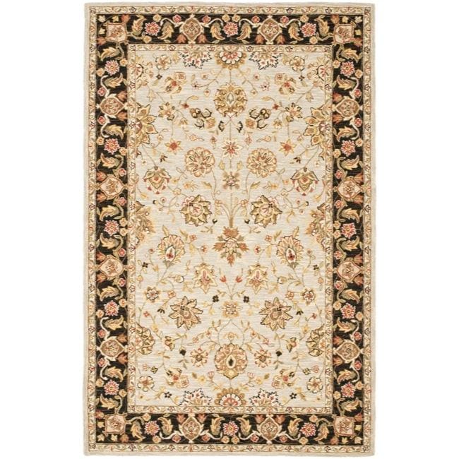 Micro Hand hooked Mirco Kerman Light Blue Wool Rug (8'9 x 11'9) Safavieh 7x9   10x14 Rugs