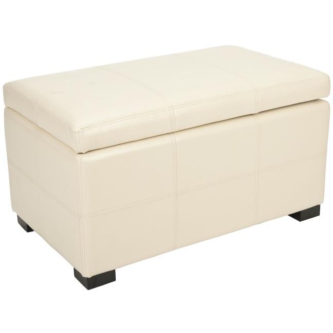 Broadway Flat Cream Leather Medium size Storage Bench