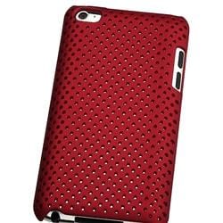 Red Rubber Coated Case for Apple iPod touch 4th Gen