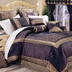 Shop Ventura Eggplant Queen Size 20 Piece Bed In A Bag Set