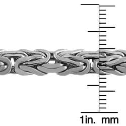 14k White Gold 6.5 mm Byzantine Bracelet  