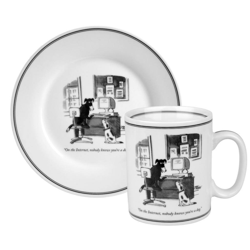 Konitz New Yorker Collection 'Nobody Knows You're a Dog' Mug and Plate Set