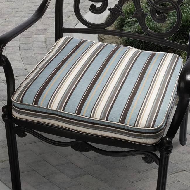 Clara 19-inch Outdoor Blue Stripe Cushion Made with Sunbrella