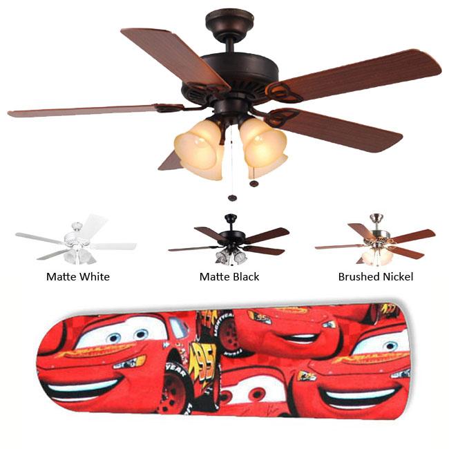 New Image Concepts 4 light Cars Lightning McQueen Blade Ceiling Fan