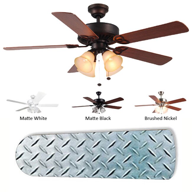 New Image Concepts 4 Lamp Diamond Plate Ceiling Fan Free New Image Concepts 4 Lamp Diamond Plate Ceiling Fan