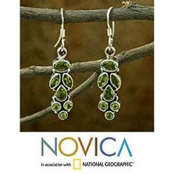 Sterling Silver Summer Allure Peridot Dangle Earrings (India 