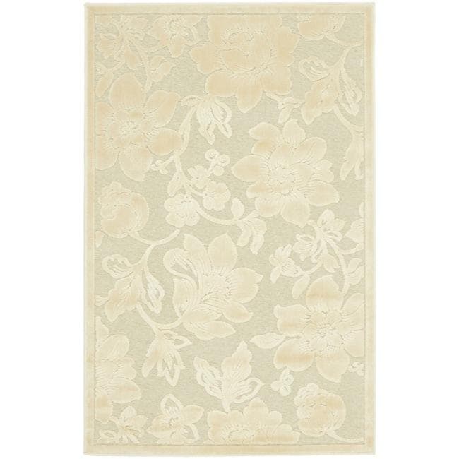 Paradise Garden Cream Viscose Rug (27 X 4)