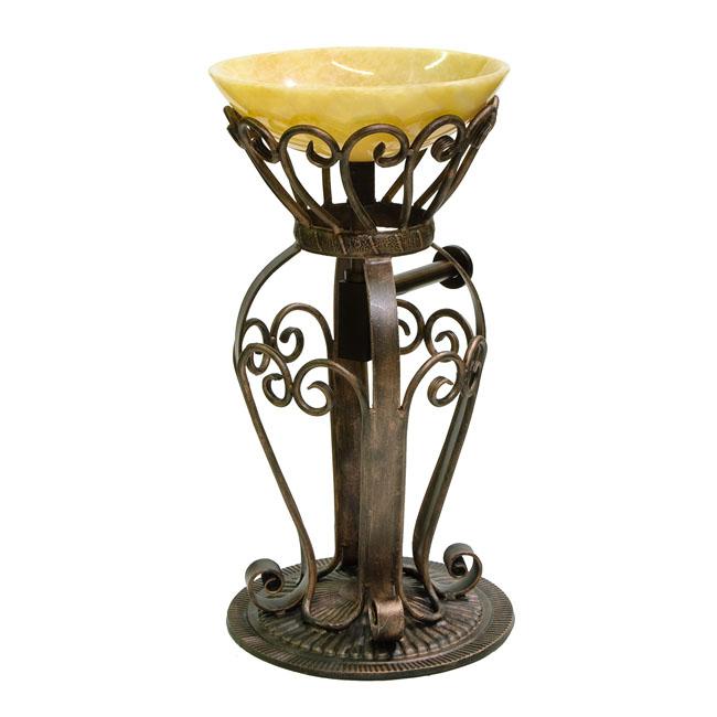 DreamLine Wrought Iron Vanity and Honey Onyx Vessel Sink