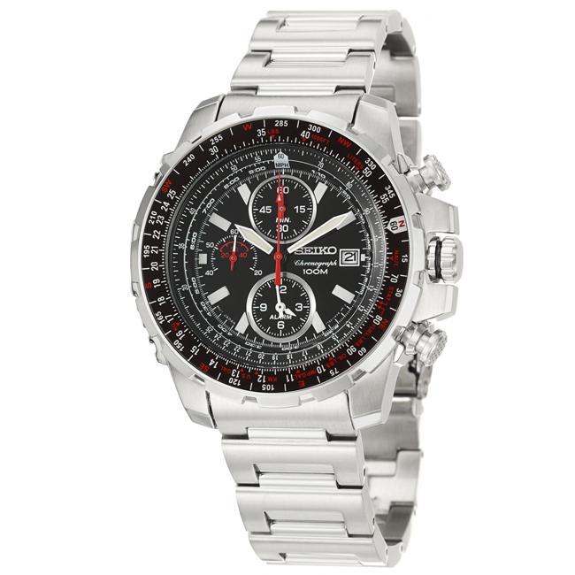 Seiko Mens Flightmaster Stainless Steel Quartz Watch