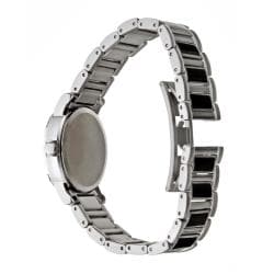 Bulova Womens Dress Stainless Steel and Enamel Diamond Watch 