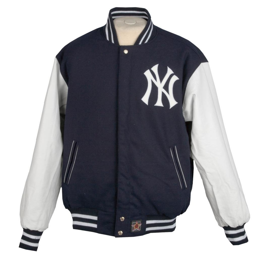 JH Designs Men's New York Yankees Reversible Wool Varsity Jacket - Free ...