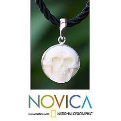 Sterling Silver 'Immortal Smile' Bone Necklace (Indonesia) Novica Necklaces