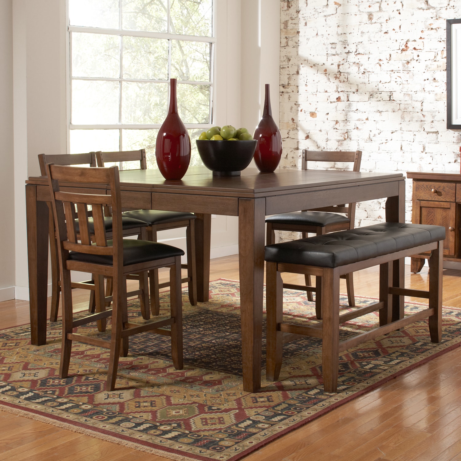 Kai Oak Brown Casual 6 piece Counter Height Dining Set Today $1,067