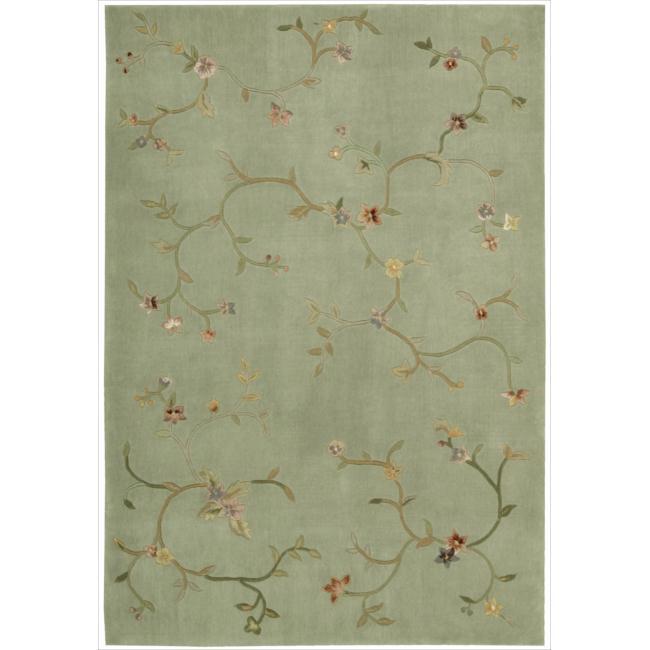 Shop Nourison Hand-tufted Green Spring Hill Rug (7'9 x 9'9) - Free ...