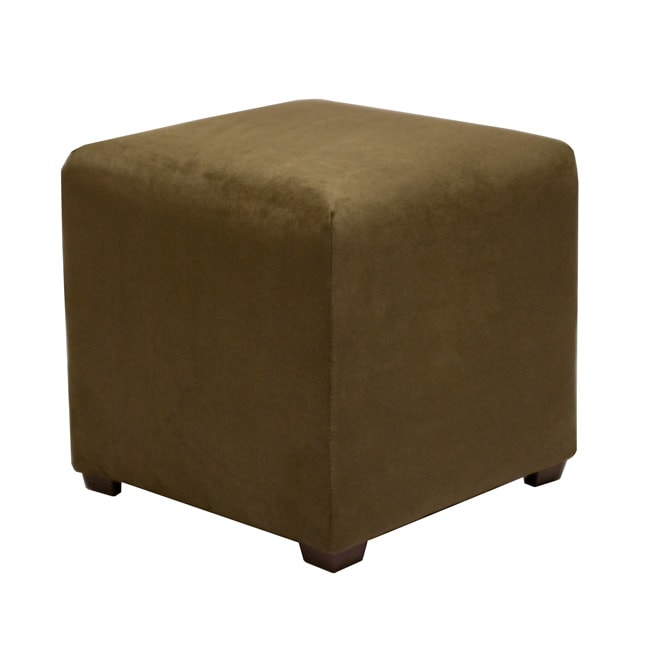 Tyler Moss Green Cube Ottoman