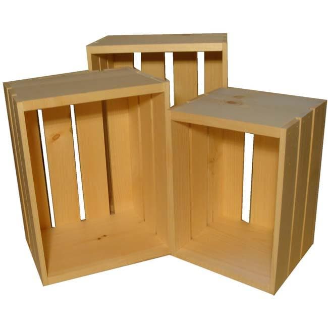Small Wooden Crate 3-piece Set