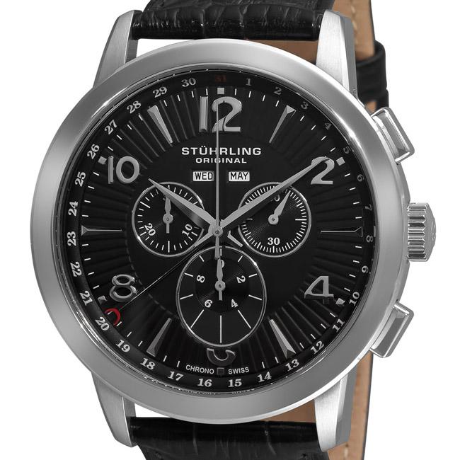 Stuhrling Original Mens Navigator de LeonSwiss Quartz Chronograph 