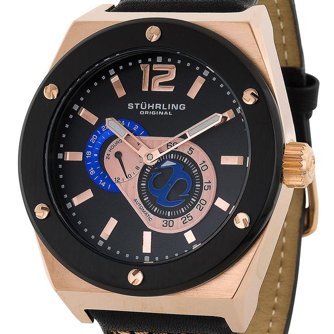 Stuhrling Original Mens Esprit Automatic 24 hour Indicator Watch MSRP 