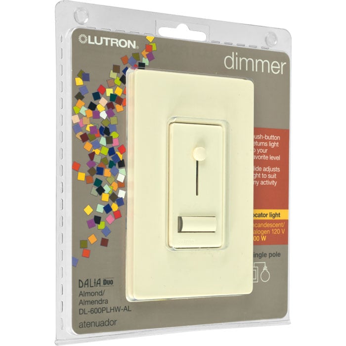 Lutron Dalia Duo Dimmer 600W Single Pole Switch