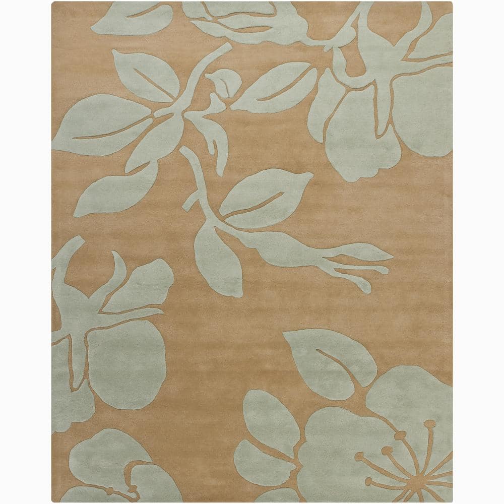 Hand-tufted Mandara Blue Floral Wool Rug (6' x 9')