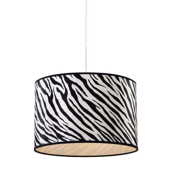Amelia Black and White Twill Shade Pendant