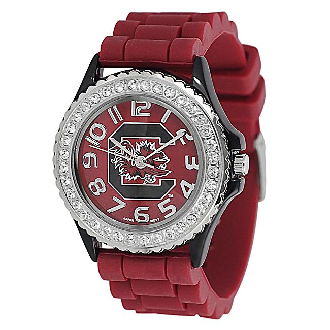 Geneva Womens Platinum Rhinestone South Carolina Gamecocks Watch