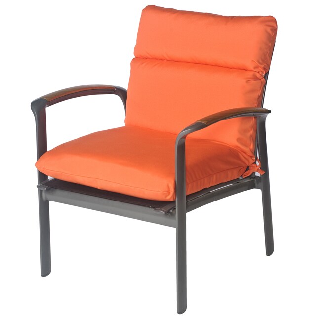 Sara Outdoor Club Chair Cushion in Bright Orange Sunbrella Fabric