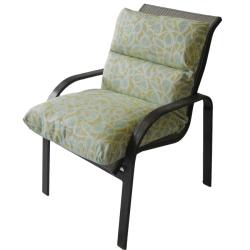 Shop Orda Outdoor Club Chair Cushion In Blue And Green Floral Outdura Fabric Overstock 6022030