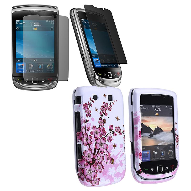 Spring Flower Case w/ Privacy Filter for Blackberry 9800 Cases & Holders