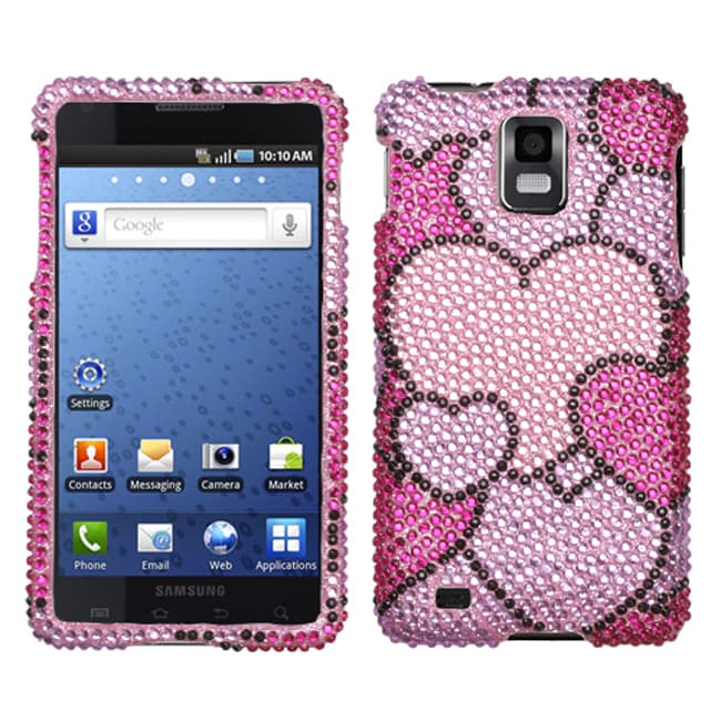 Samsung Infuse 4G Cloudy Hearts Rhinestone Case  