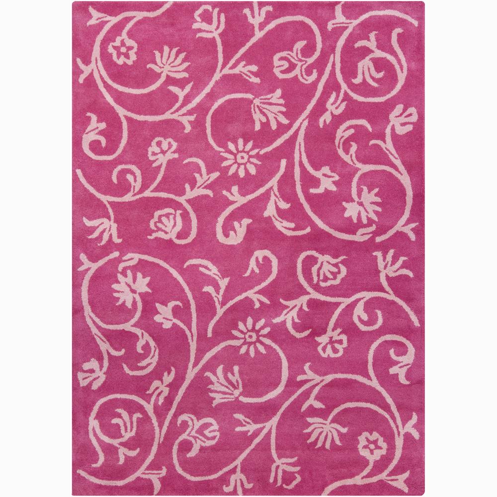 Mandara Hand tufted Pink Floral Wool Rug (9 X 13)