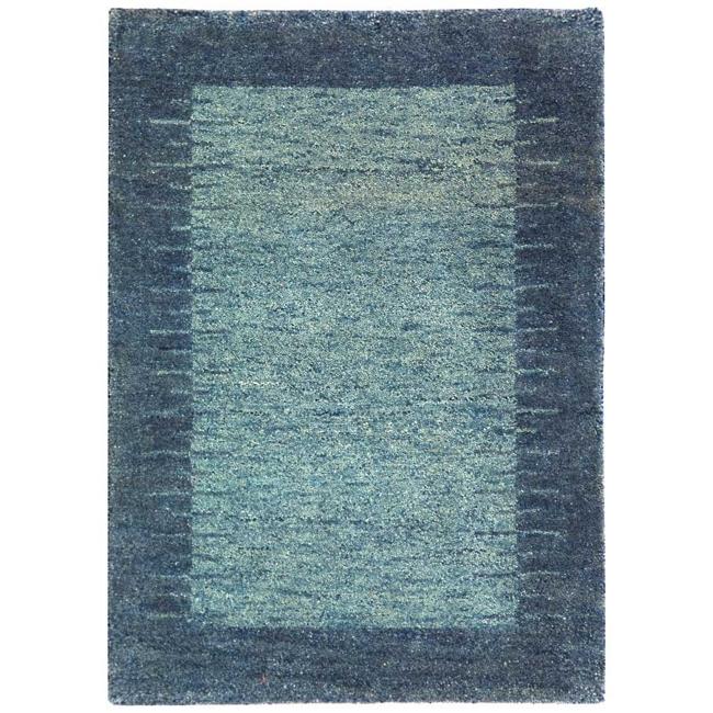 Hand knotted Gabeh Solo Blue Wool Rug (2' x 3') Safavieh Accent Rugs