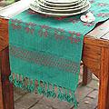   Fragrant Root Blue Paradise Table Runner (Indonesia)  