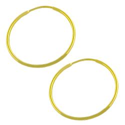 Fremada 14k Yellow Gold 22-mm Polished Tube Hoop Earrings - 7'10" x 11'. Opens flyout.